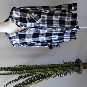 beachlunchlounge plaid button down lightweight flannel with back buttons